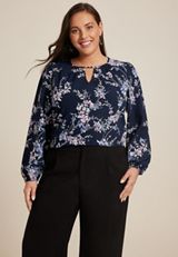 Plus Size Leighton Long Sleeve Blouse, C1943, small