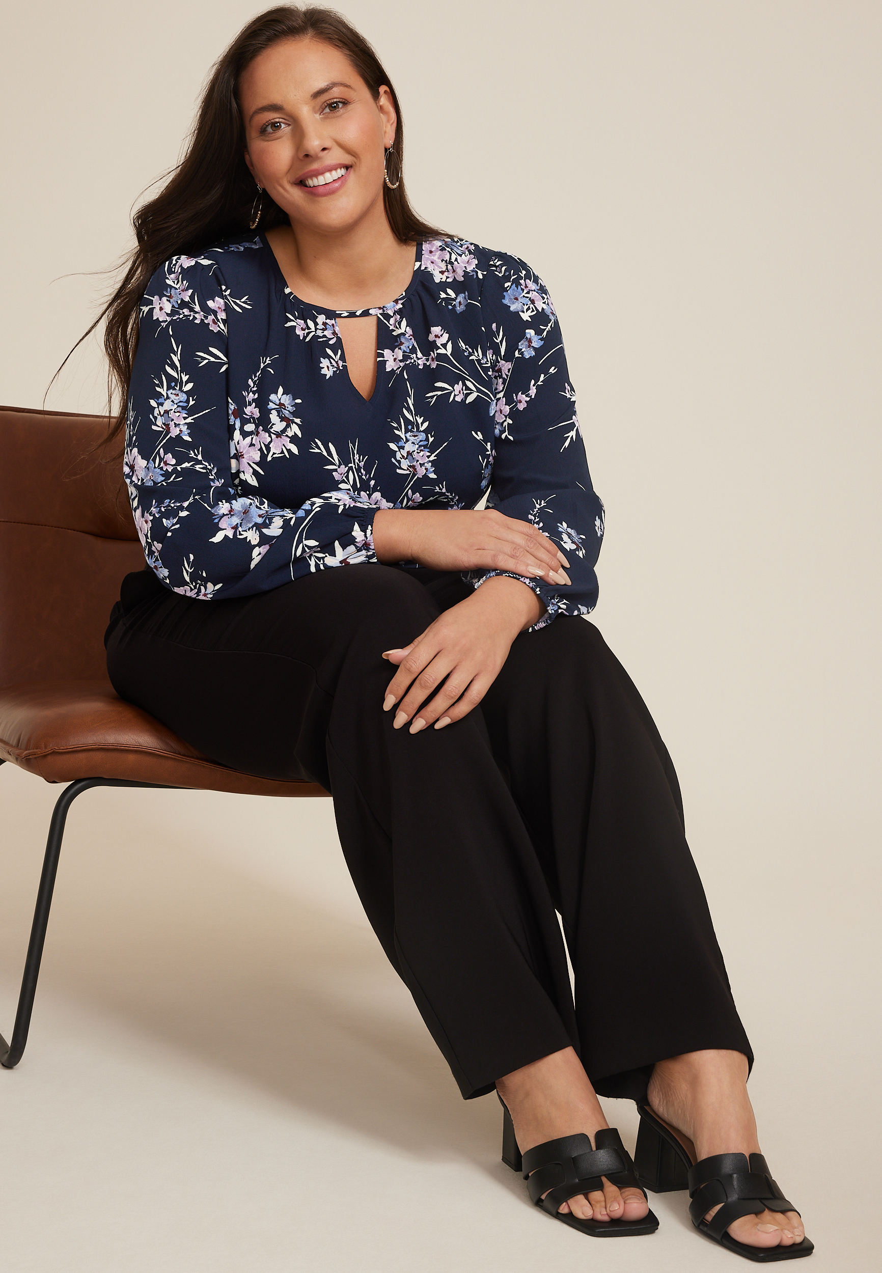 Plus Size Leighton Long Sleeve Blouse, C1943, large