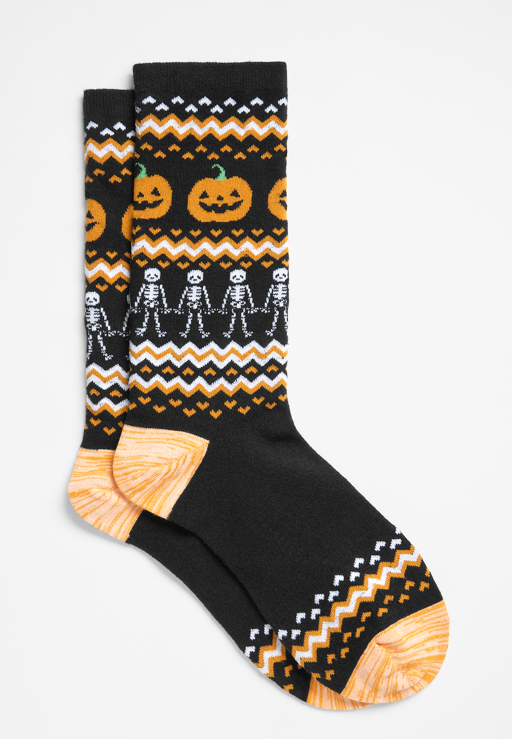 Pumpkins Fair Isle Crew Sock