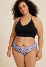 True Stretch Jersey Bat Hipster Panty, PURPLE COMBO, small