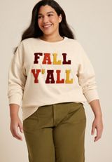 Plus Size Fall Yall Relaxed Fit Sweatshirt, C3363, small