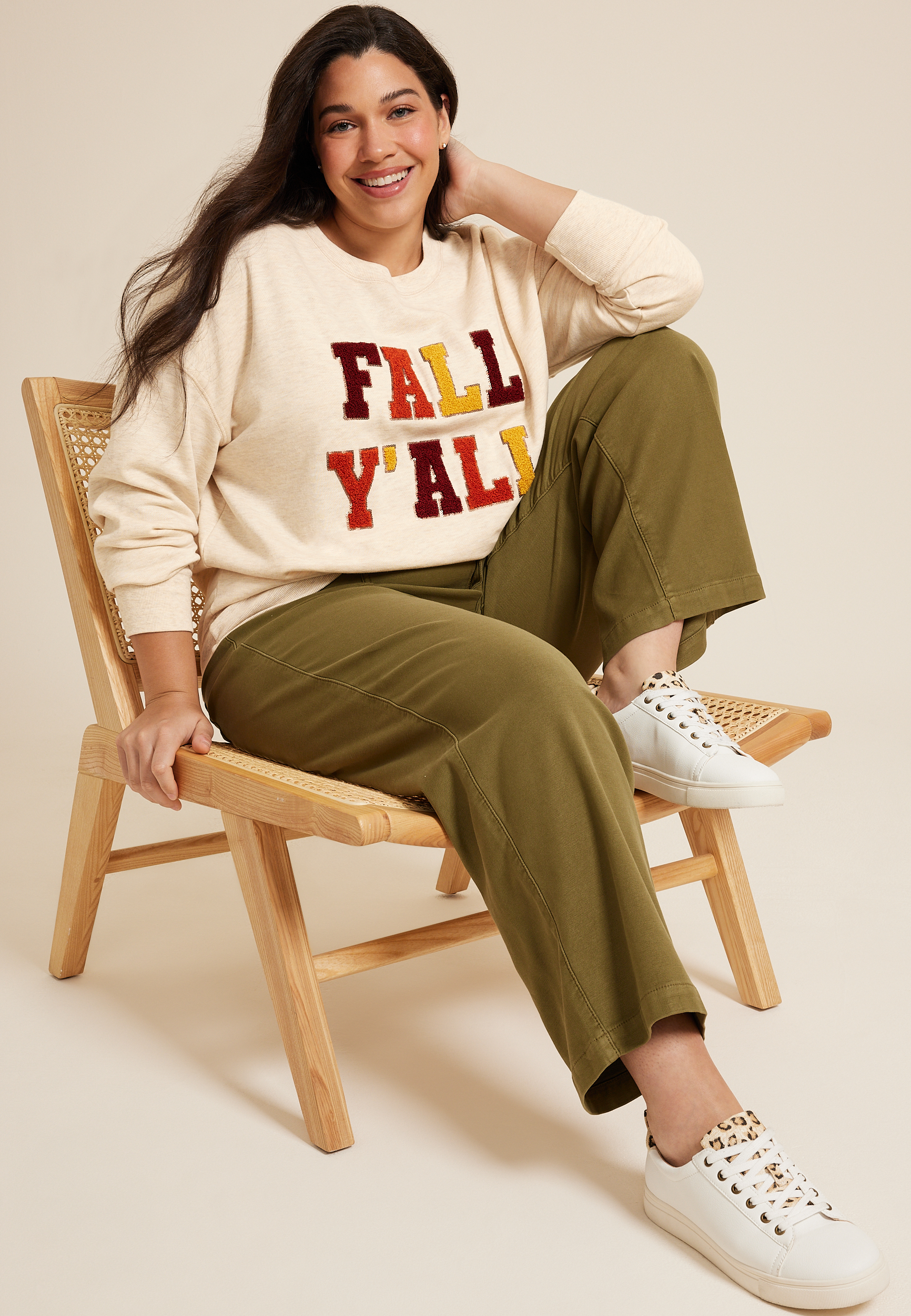 Plus Size Fall Yall Relaxed Fit Sweatshirt, C3363, large