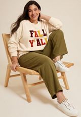 Plus Size Fall Yall Relaxed Fit Sweatshirt, C3363, small