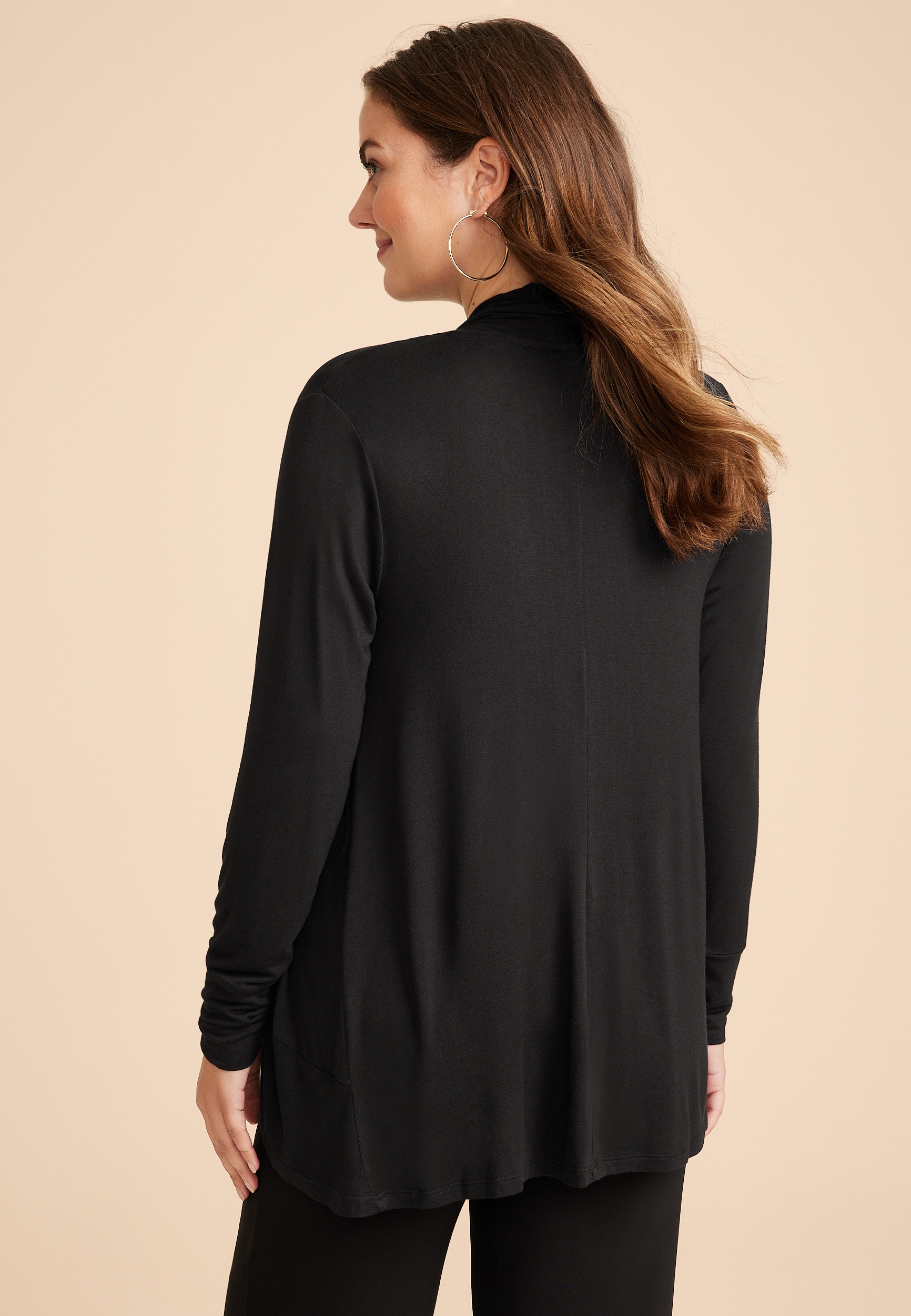 Cressa Long Sleeve Cardigan, BLACK, large