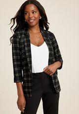 Versa Windowpane Blazer, BLACK COMBO, small