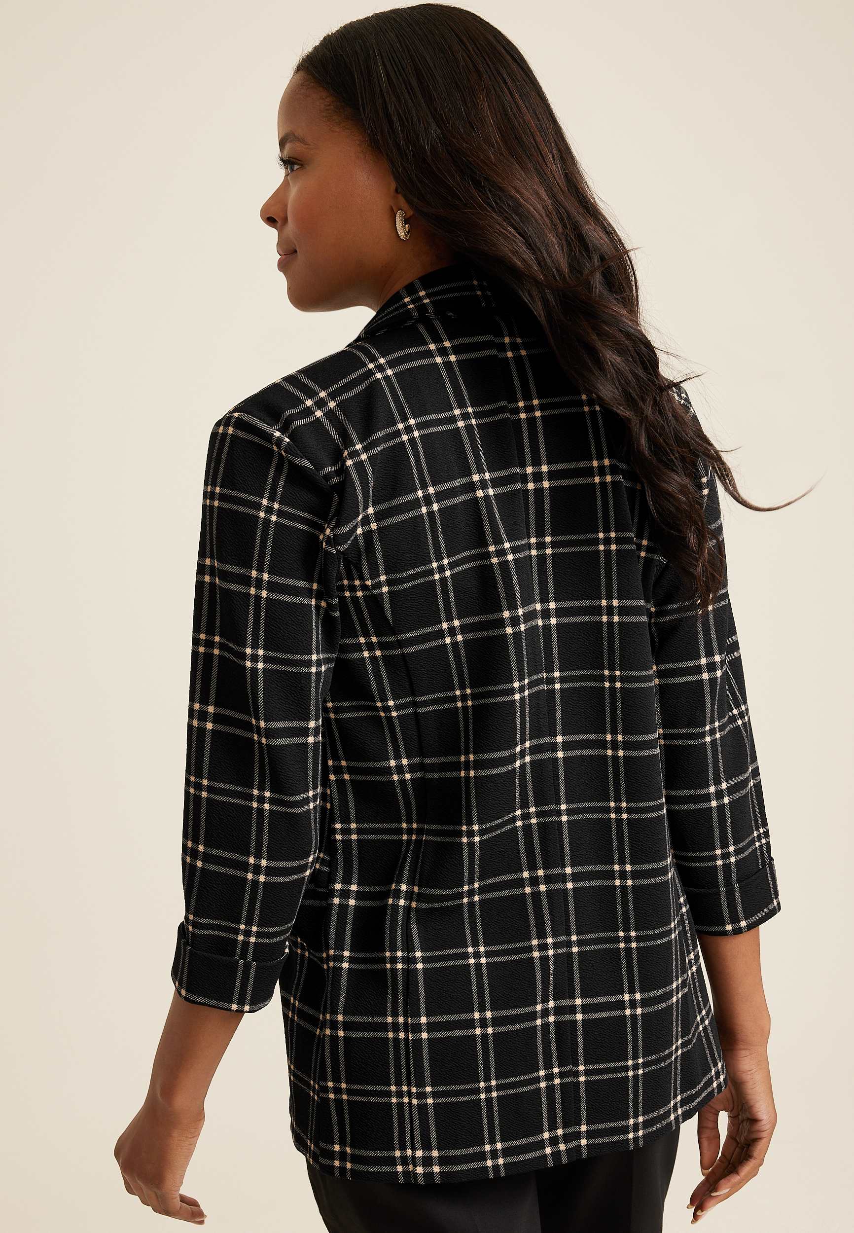 Versa Windowpane Blazer, BLACK COMBO, large