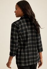 Versa Windowpane Blazer, BLACK COMBO, small