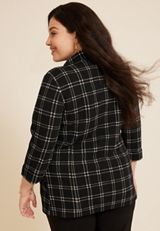 Plus Size Versa Windowpane Blazer, C1756, small