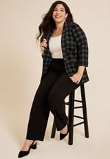 Plus Size Versa Windowpane Blazer, C1756, small