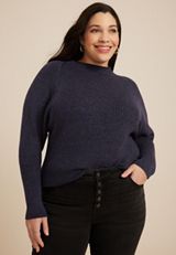 Plus Size Roll Neck Dolman Sweater, C9831, small