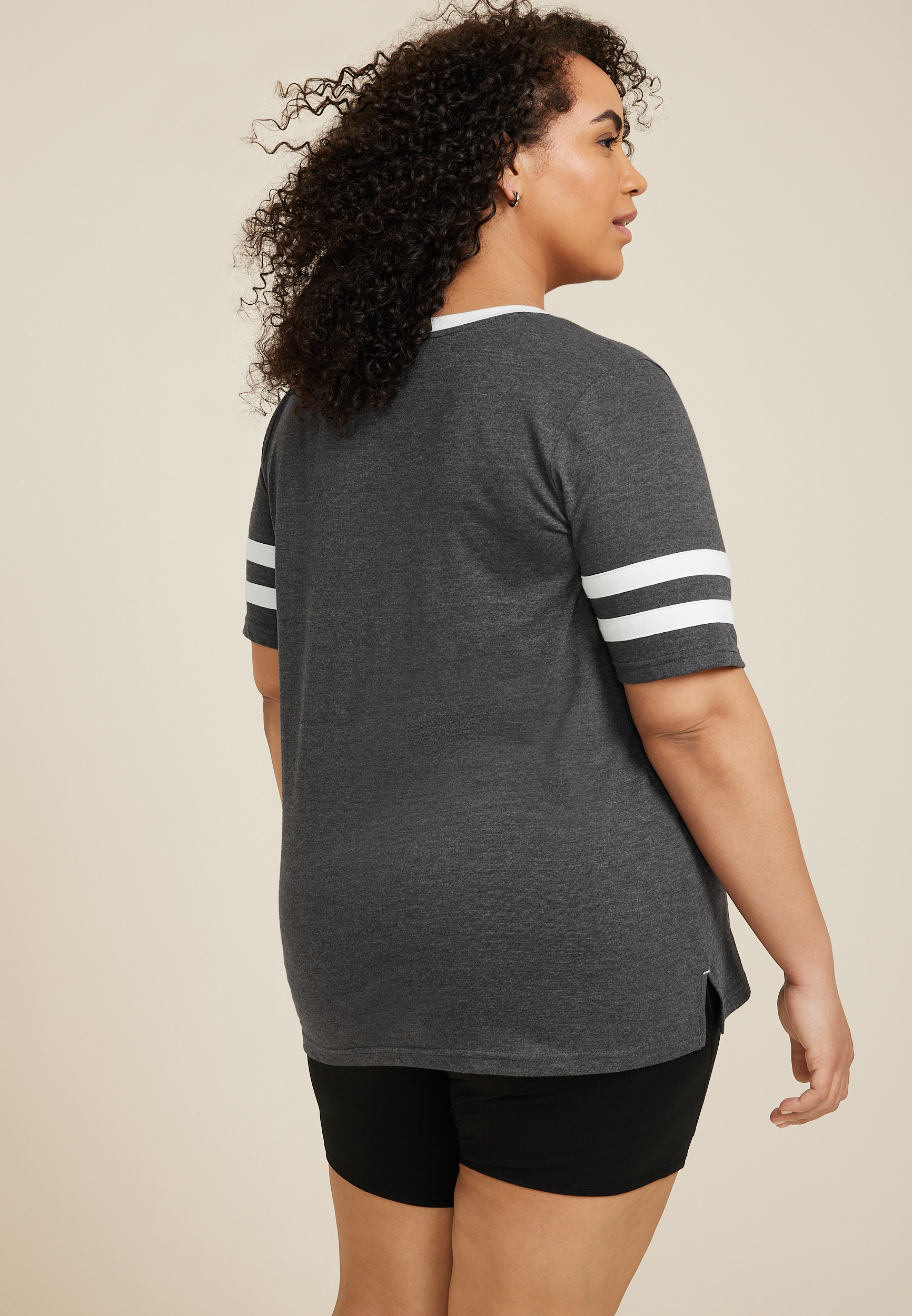 Plus Americana Varsity Striped Crew Neck Tee