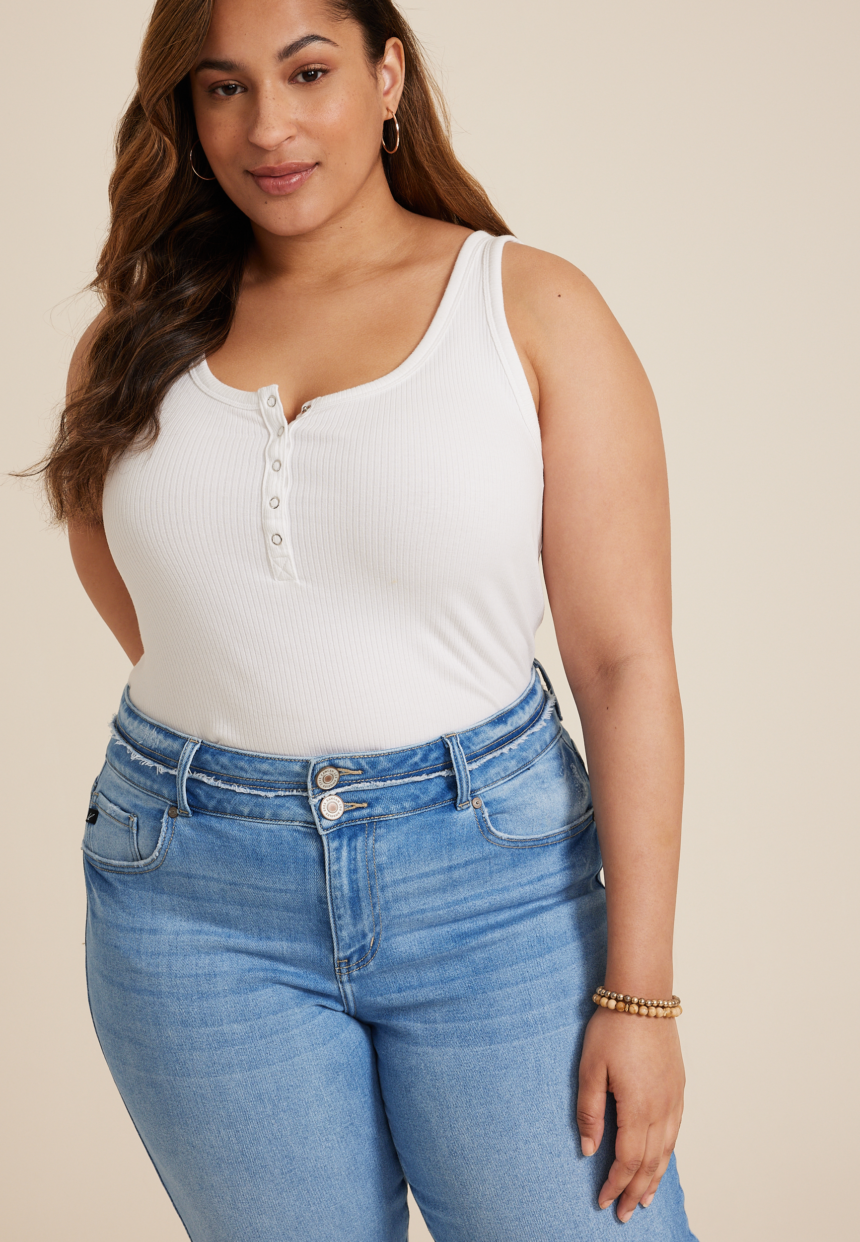 Plus Size KanCan&trade; High Rise Curvy Double Button Bootcut Jean, C2806, large