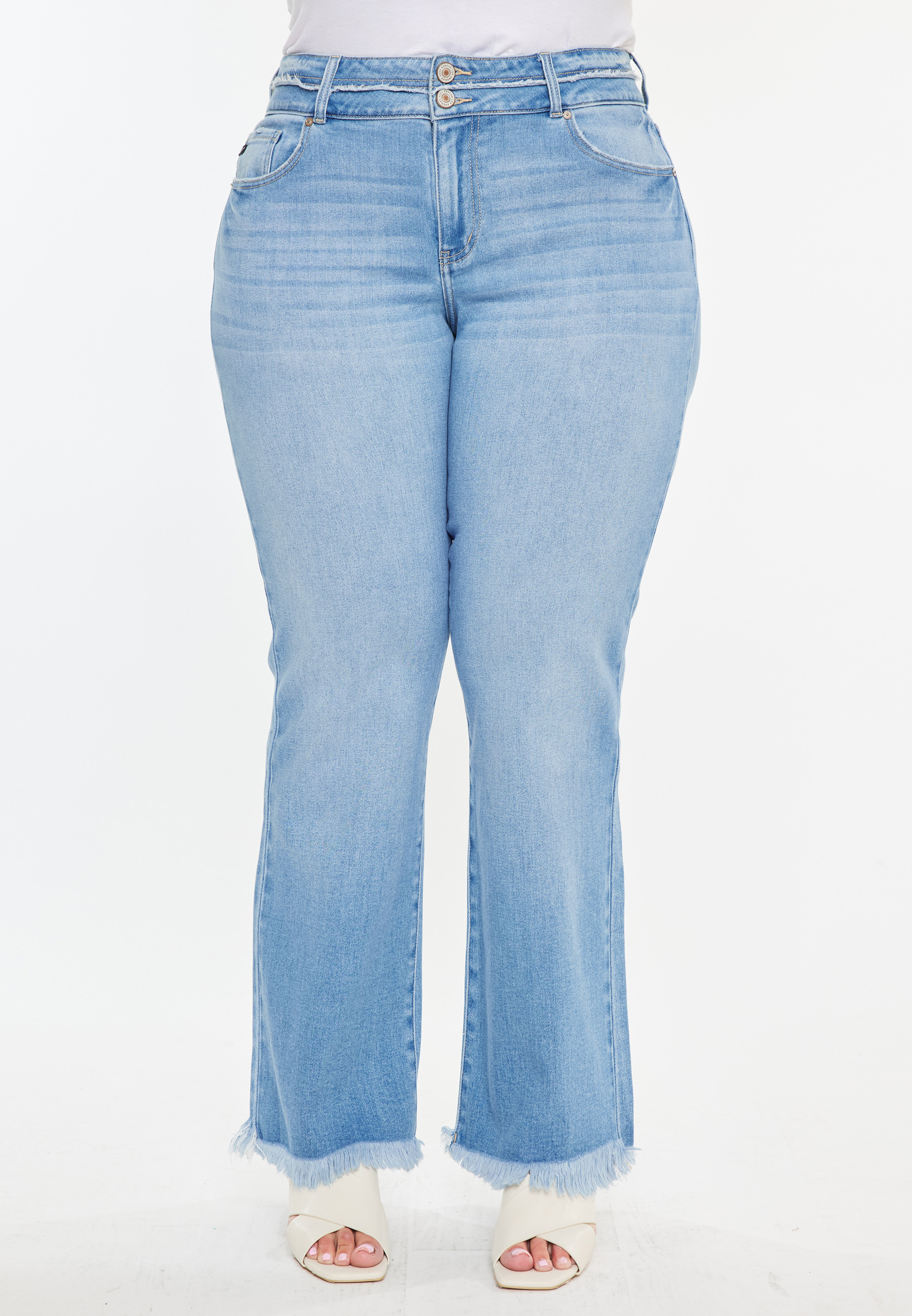 Plus Size KanCan&trade; High Rise Curvy Double Button Bootcut Jean, C2806, large