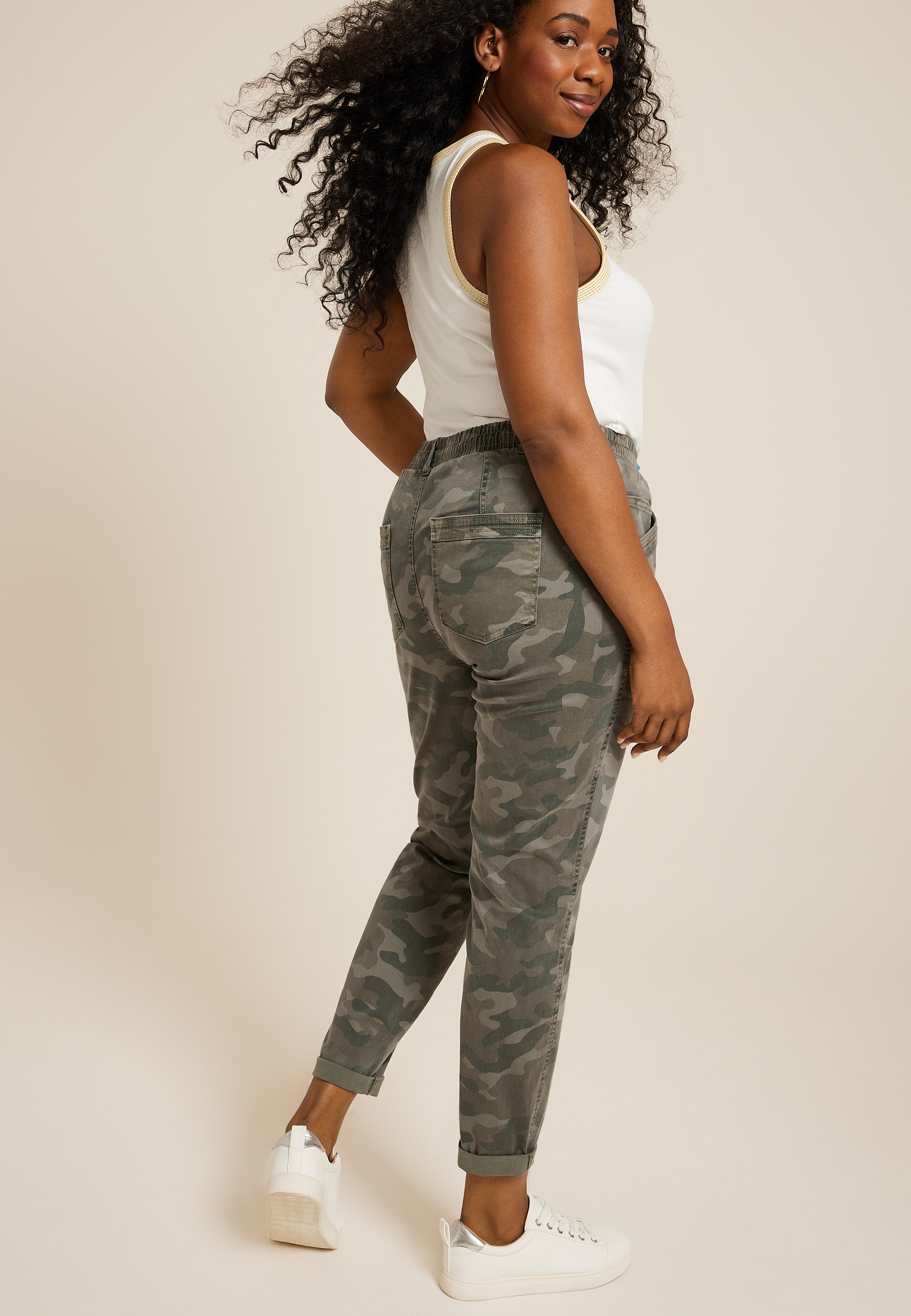 Plus Size Weekender High Rise Camo Tapered Pant, , large