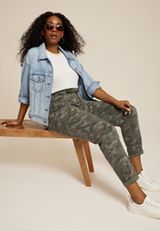 Plus Size Weekender High Rise Camo Tapered Pant, , small