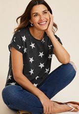 24/7 Clara Star Short Sleeve Tee, C1756, small