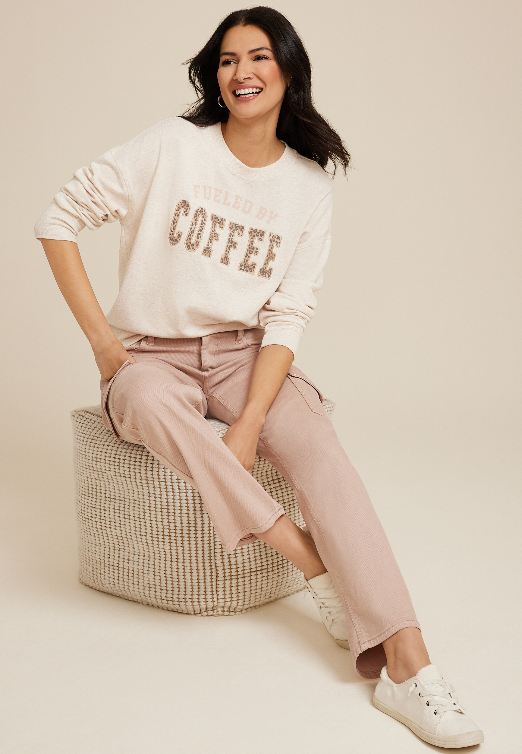 Fueled By Coffee Relaxed Fit Sweatshirt, C2445, large