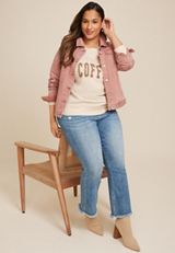 Plus Size Fueled By Coffee Relaxed Fit Sweatshirt, C2445, small
