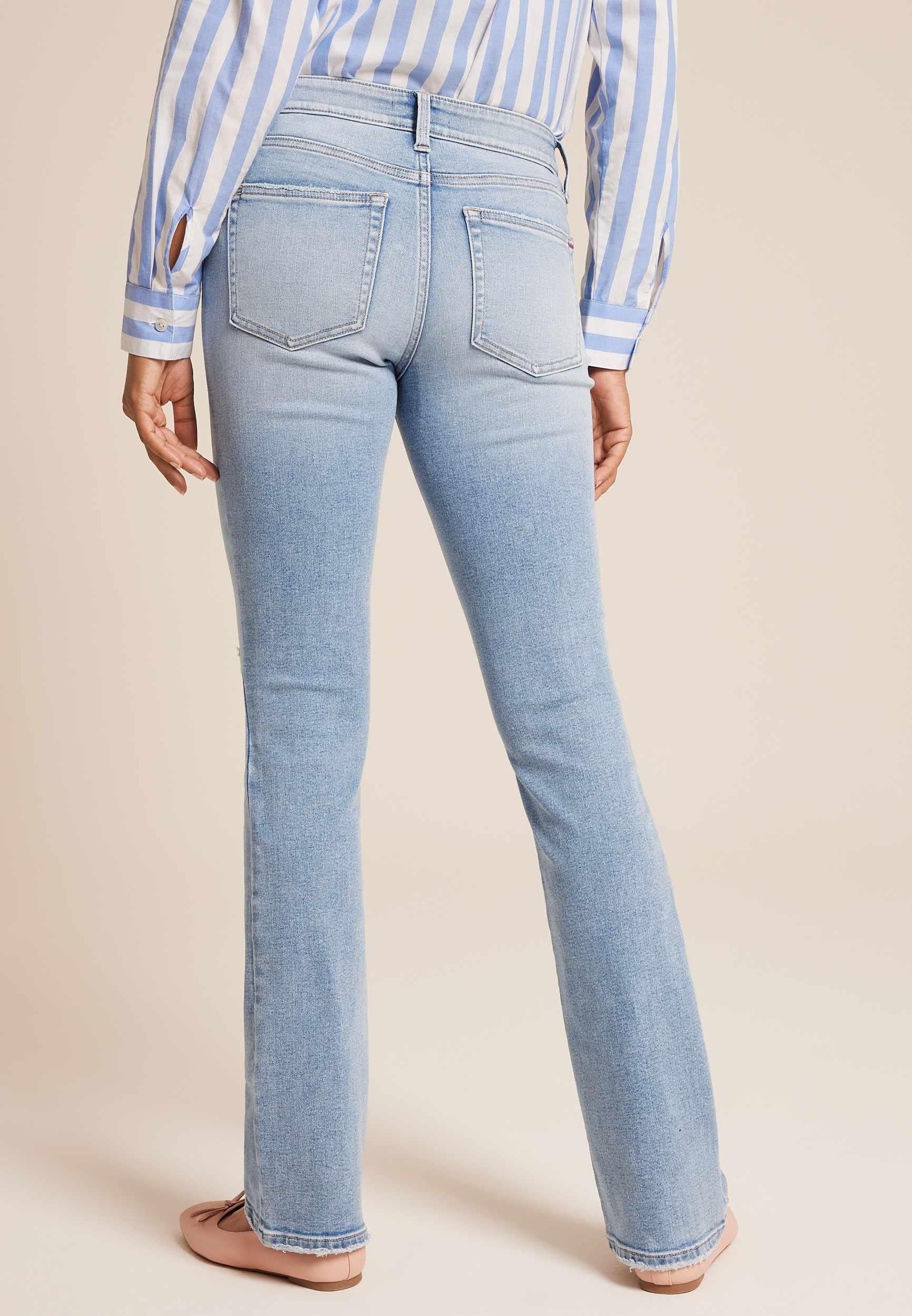 edgely&trade; Mid Rise Ripped Slim Boot Jean, C2806, large
