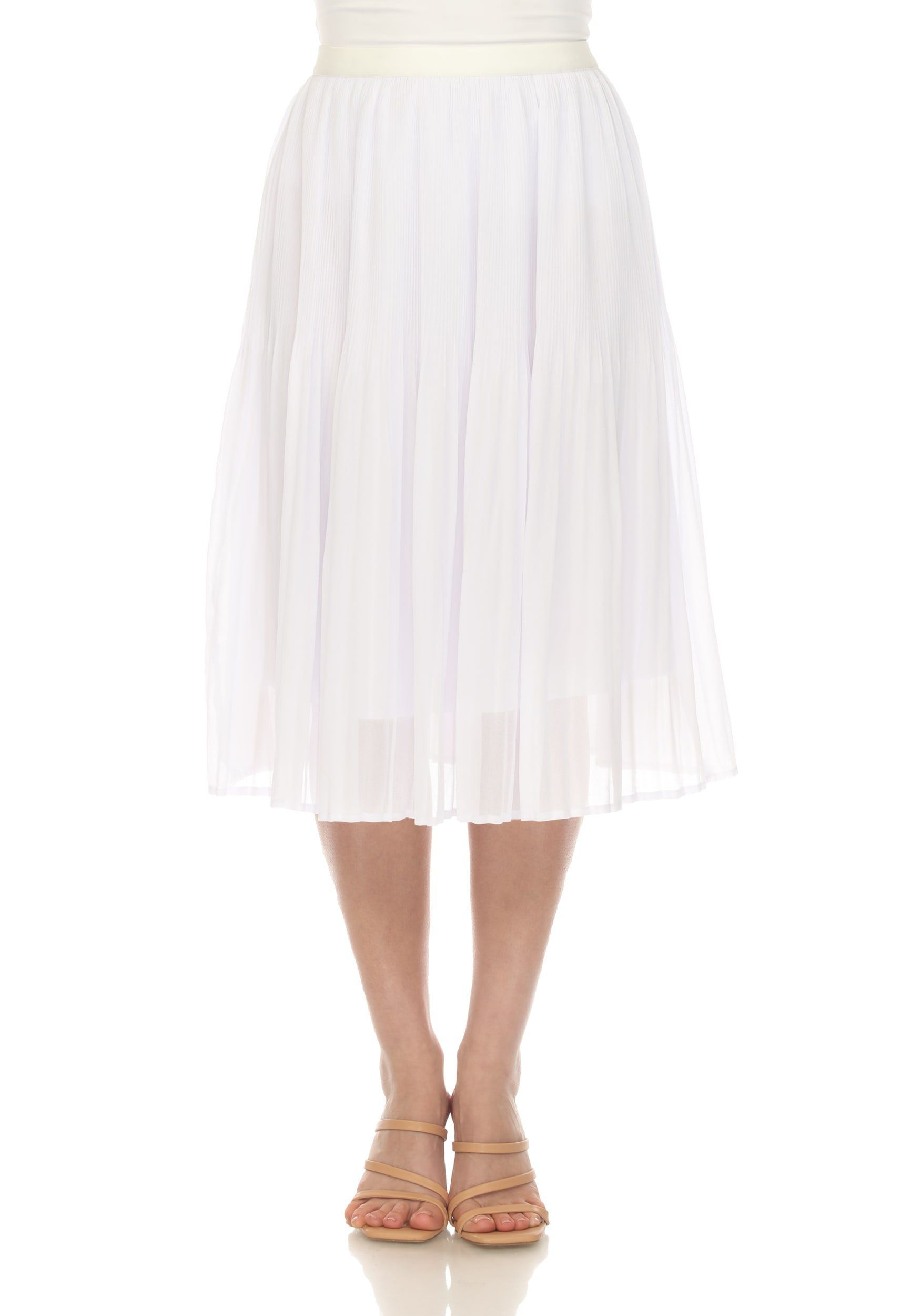 White Marks Womens Chiffon Pleated Skirt | maurices