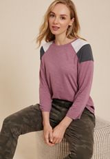 24/7 Cotton Colorblocked Crew Neck Tee, C5664, small