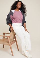 Plus Size 24/7 Cotton Colorblocked Crew Neck Tee, C5664, small