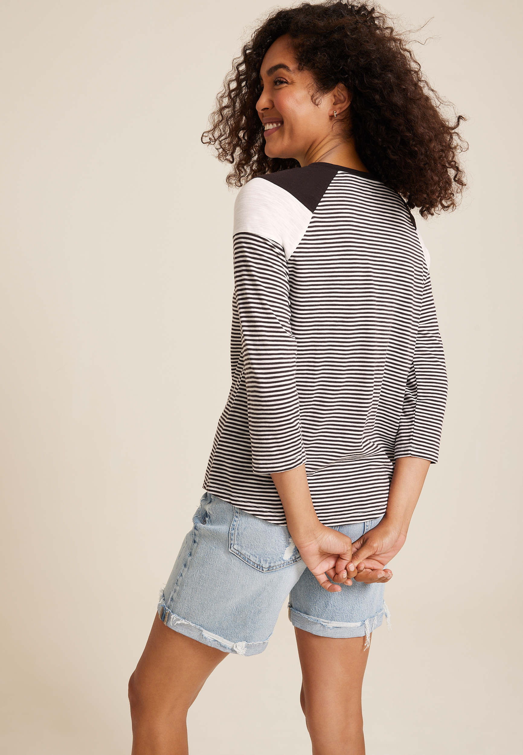 24/7 Cotton Striped Crew Neck Tee, C3510, large