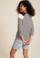 24/7 Cotton Striped Crew Neck Tee, C3510, small