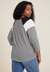 Plus Size 24/7 Cotton Striped Crew Neck Tee, C3510, small