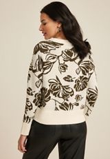 Floral Long Sleeve Sweater, C6093, small