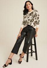 Floral Long Sleeve Sweater, C6093, small