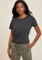 Star Rhinestone Crew Neck Tee, C1876, small