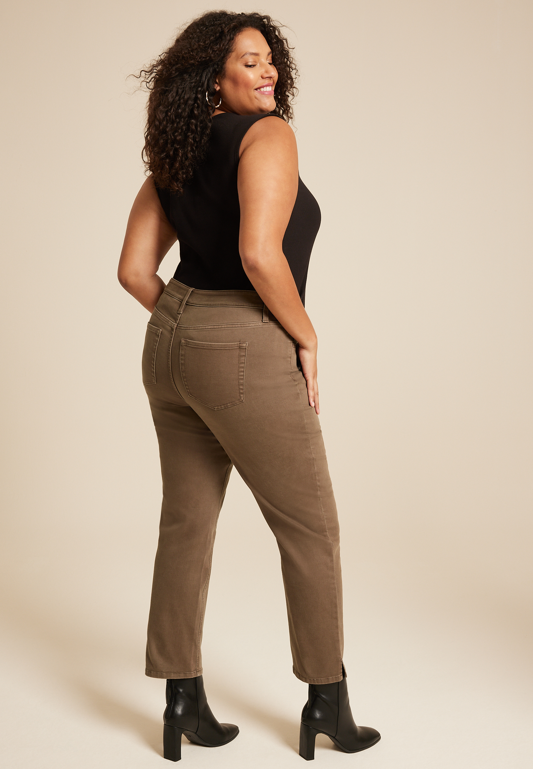 Plus Size m jeans by maurices&trade; Mid Rise Color Slim Straight Ankle Jean, , large