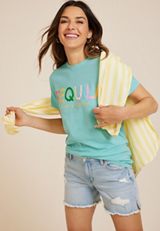 Tequila Lime And Sunshine Oversized Fit Graphic Tee, C212, small