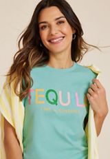 Tequila Lime And Sunshine Oversized Fit Graphic Tee, C212, small