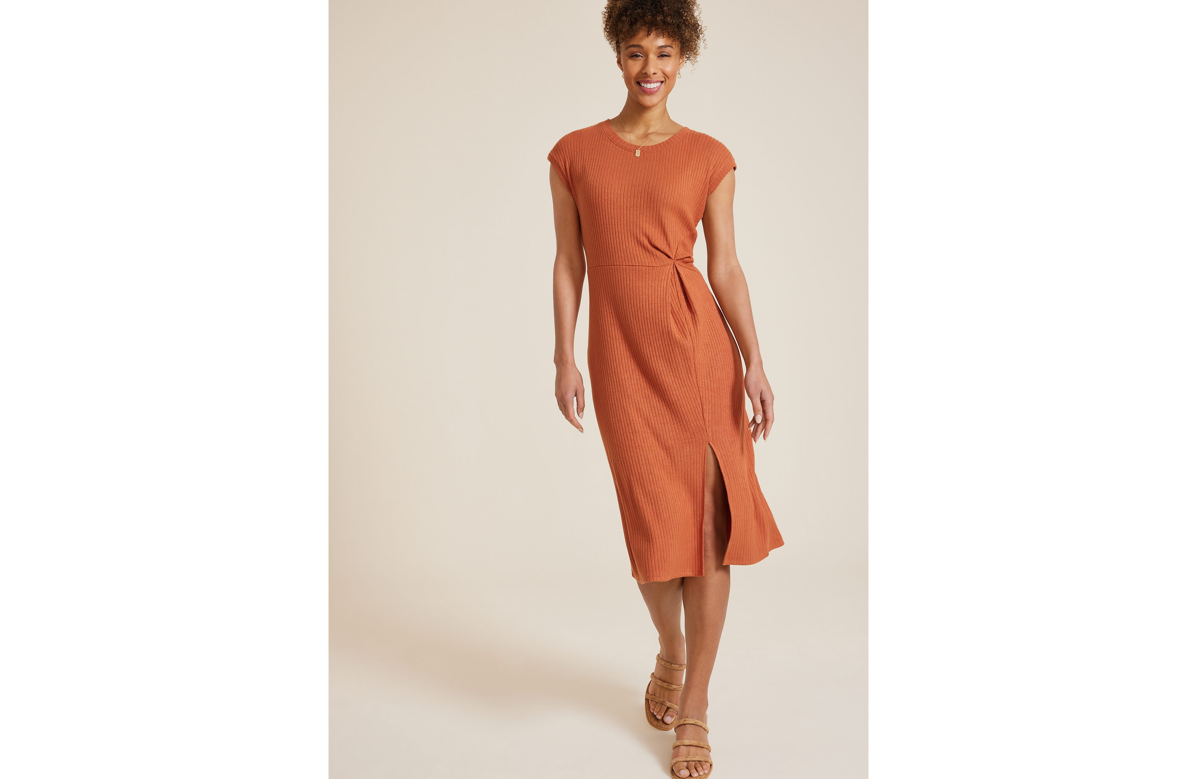 24/7 Knot Front Midi Dress