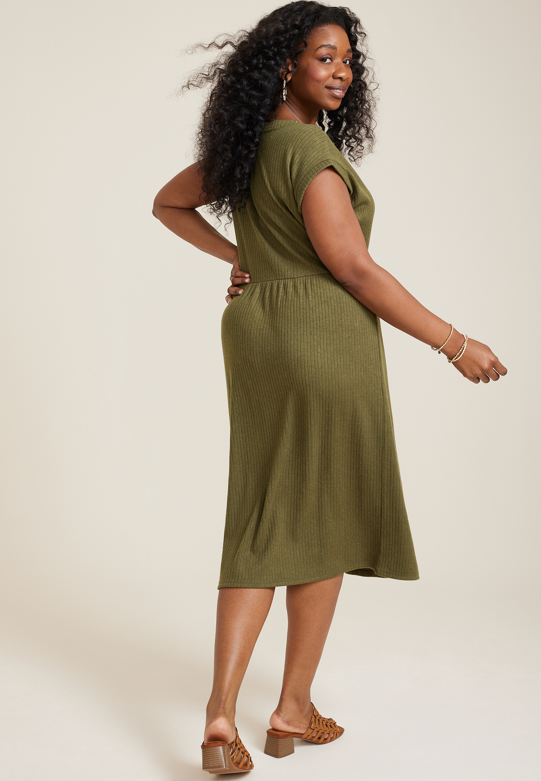 Plus Size 24/7 Knot Front Midi Dress, C6522, large
