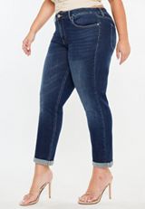 Plus Size KanCan&trade; Dark High Rise Boyfriend Jean, , small
