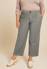 Plus Size Patch Pocket High Rise Wide Leg Pant, C9768, small