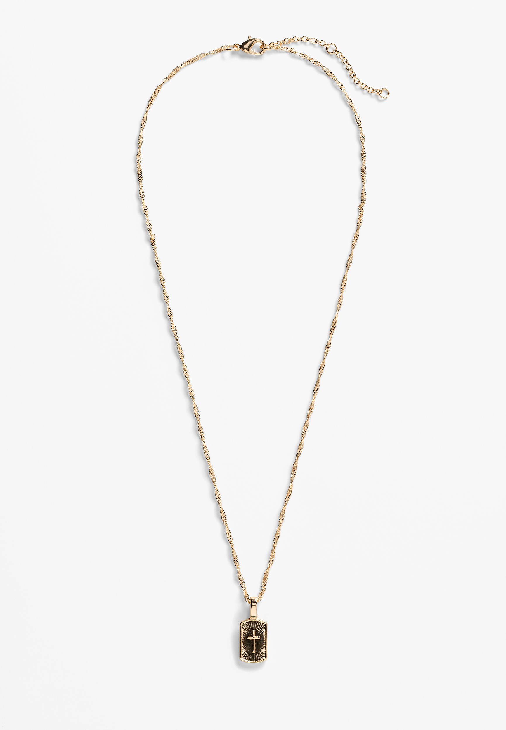 Gold Cross Pendant Necklace, C605, large