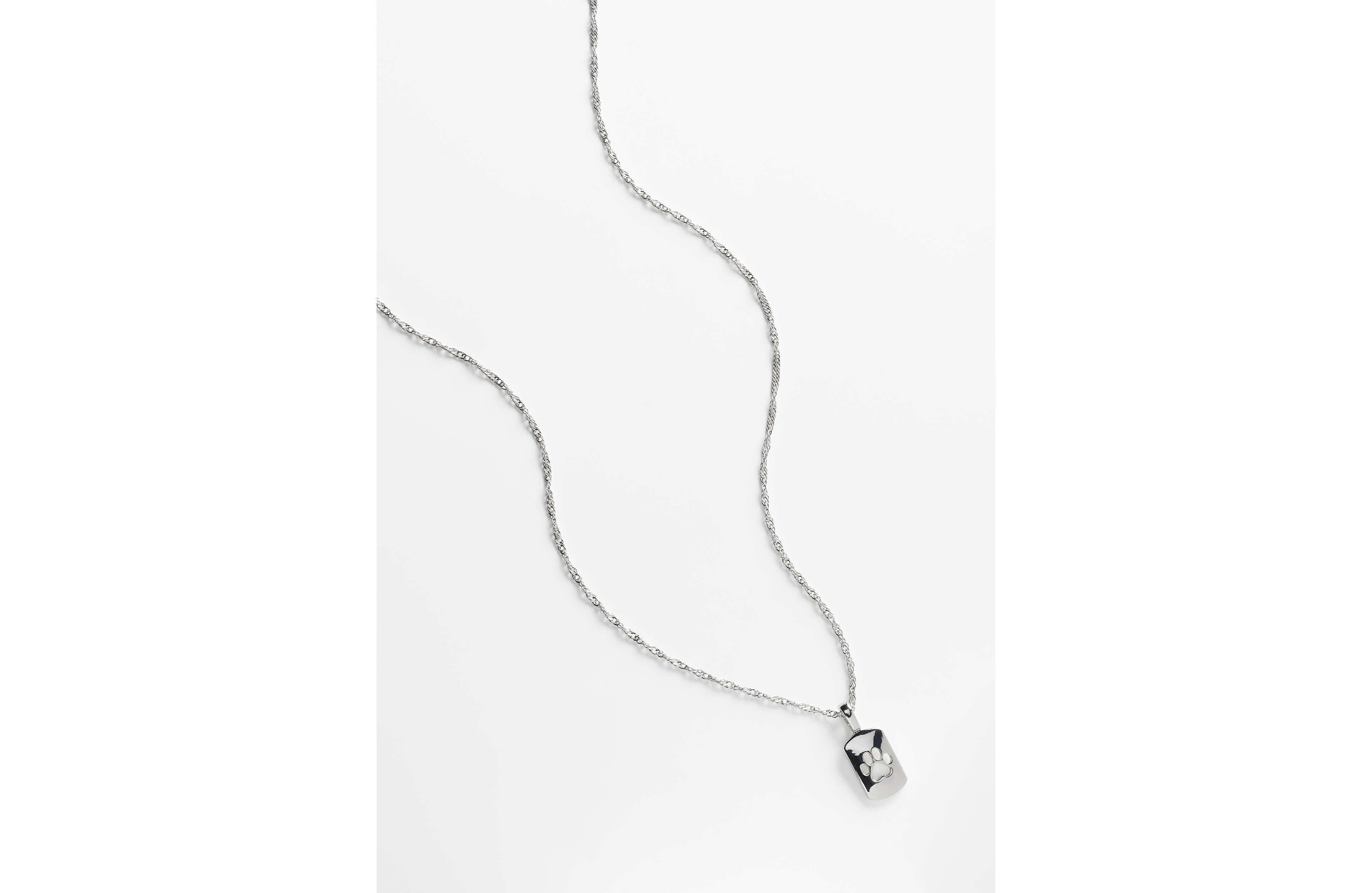 Silver Paw Pendant Necklace
