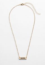 Gold Brave Bar Necklace, C605, small