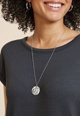 Silver Hammered Pendant Necklace, C431, small