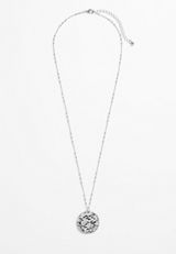 Silver Hammered Pendant Necklace, C431, small