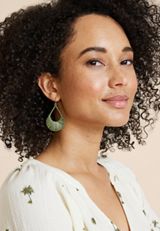 Olive Raffia Teardrop Earrings, OLIVE, small