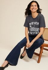 Never Better Oversized Fit Graphic Tee, BLACK, small