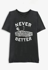 Never Better Oversized Fit Graphic Tee, BLACK, small