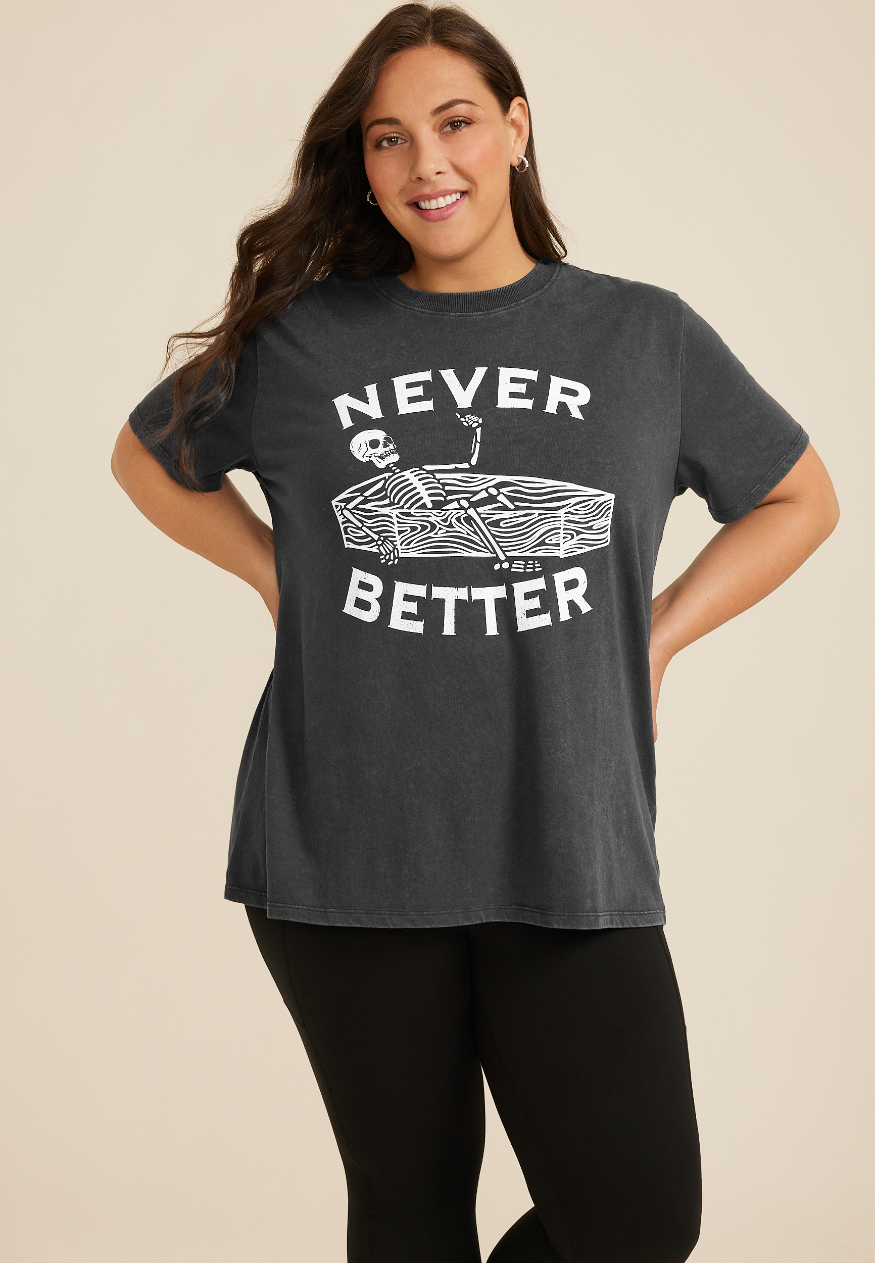 Plus Never Better Oversized Fit Graphic Tee