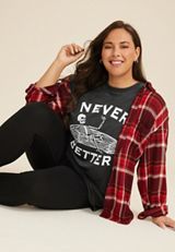 Plus Size Never Better Oversized Fit Graphic Tee, BLACK, small