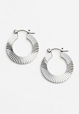 Silver Textured Hoop Earrings, C431, small